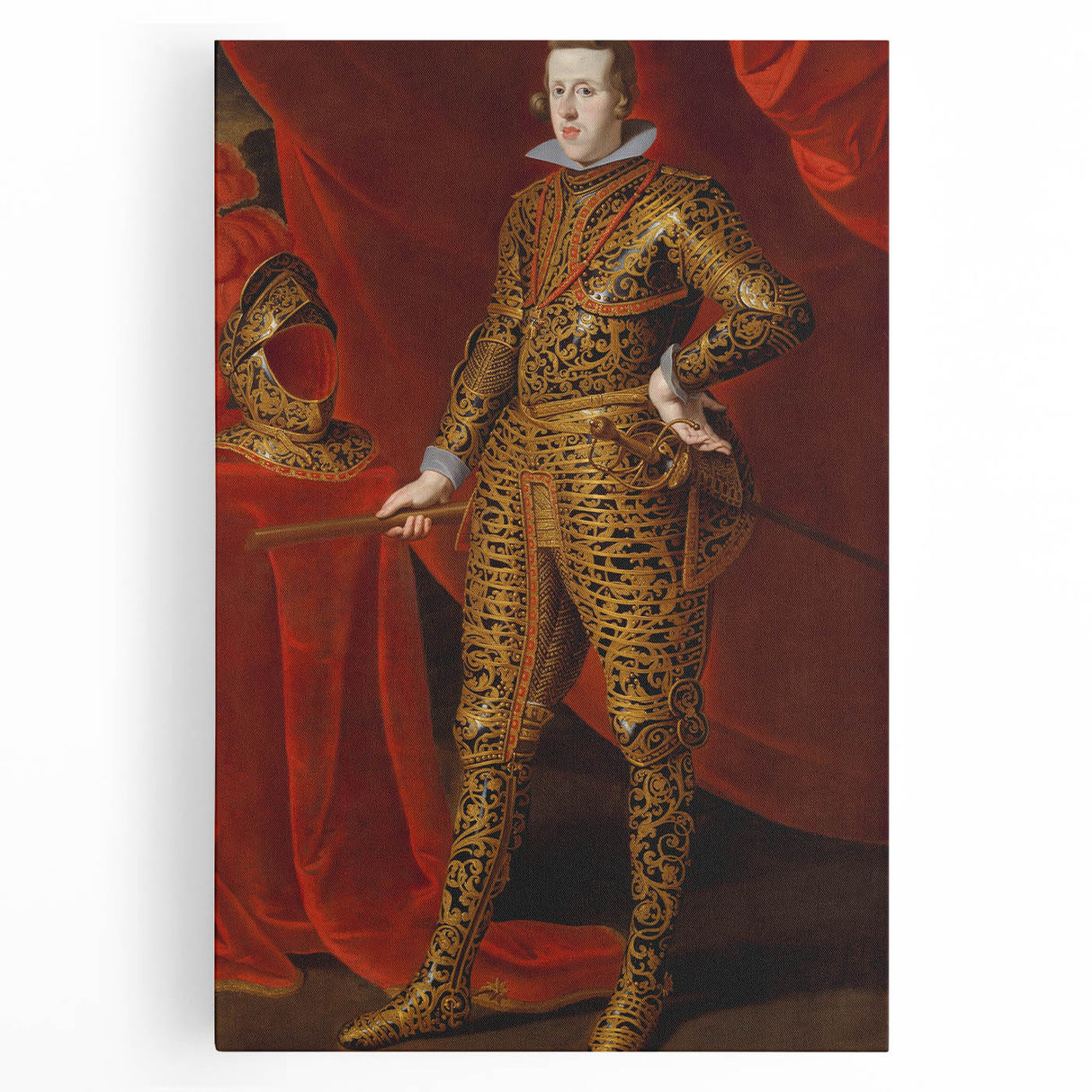 Baroque Art - Regal Portrait with Intricate Gold Detailing