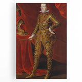 Baroque Art - Regal Portrait with Intricate Gold Detailing