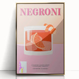 Large acrylic print featuring a mid-century modernist design with vibrant food and drink motifs.