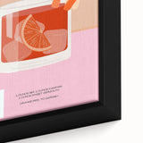 Extra large black wall art featuring colorful, textured food and drink motifs on framed canvas, ideal for living room decor.