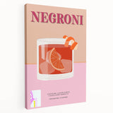 Large stretched canvas featuring a colorful abstract depiction of food and drinks, ideal for kitchen wall art.