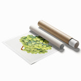 Extra large rolled print of vibrant, colorful fruits and floral designs.