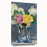 Impressionism Wall Art - Lilacs and Roses in Vase - Elegant Floral Print