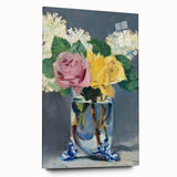 Impressionism Wall Art - Lilacs and Roses in Vase - Elegant Floral Print