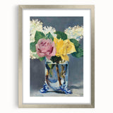 Impressionism Wall Art - Lilacs and Roses in Vase - Elegant Floral Print