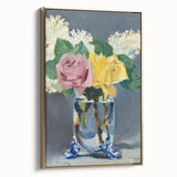 Impressionism Wall Art - Lilacs and Roses in Vase - Elegant Floral Print