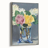 Impressionism Wall Art - Lilacs and Roses in Vase - Elegant Floral Print