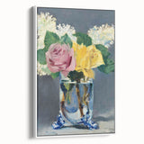 Impressionism Wall Art - Lilacs and Roses in Vase - Elegant Floral Print