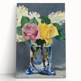Impressionism Wall Art - Lilacs and Roses in Vase - Elegant Floral Print