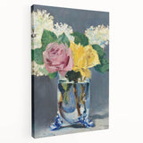 Impressionism Wall Art - Lilacs and Roses in Vase - Elegant Floral Print