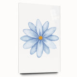 Watercolor Blue Daisy Print - Nursery Wall Art for Kids
