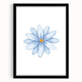 Watercolor Blue Daisy Print - Nursery Wall Art for Kids