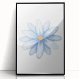 Watercolor Blue Daisy Print - Nursery Wall Art for Kids