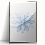 Watercolor Blue Daisy Print - Nursery Wall Art for Kids