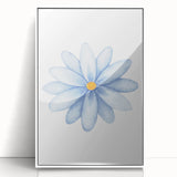 Watercolor Blue Daisy Print - Nursery Wall Art for Kids