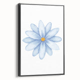 Watercolor Blue Daisy Print - Nursery Wall Art for Kids