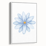 Watercolor Blue Daisy Print - Nursery Wall Art for Kids