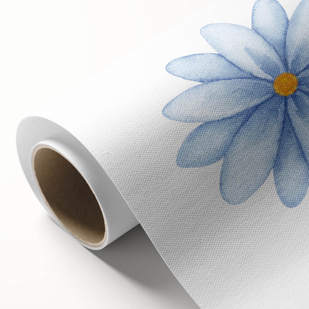 Watercolor Blue Daisy Print - Nursery Wall Art for Kids