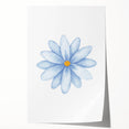 Watercolor Blue Daisy Print - Nursery Wall Art for Kids