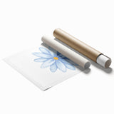 Watercolor Blue Daisy Print - Nursery Wall Art for Kids