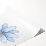 Watercolor Blue Daisy Print - Nursery Wall Art for Kids