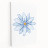 Watercolor Blue Daisy Print - Nursery Wall Art for Kids