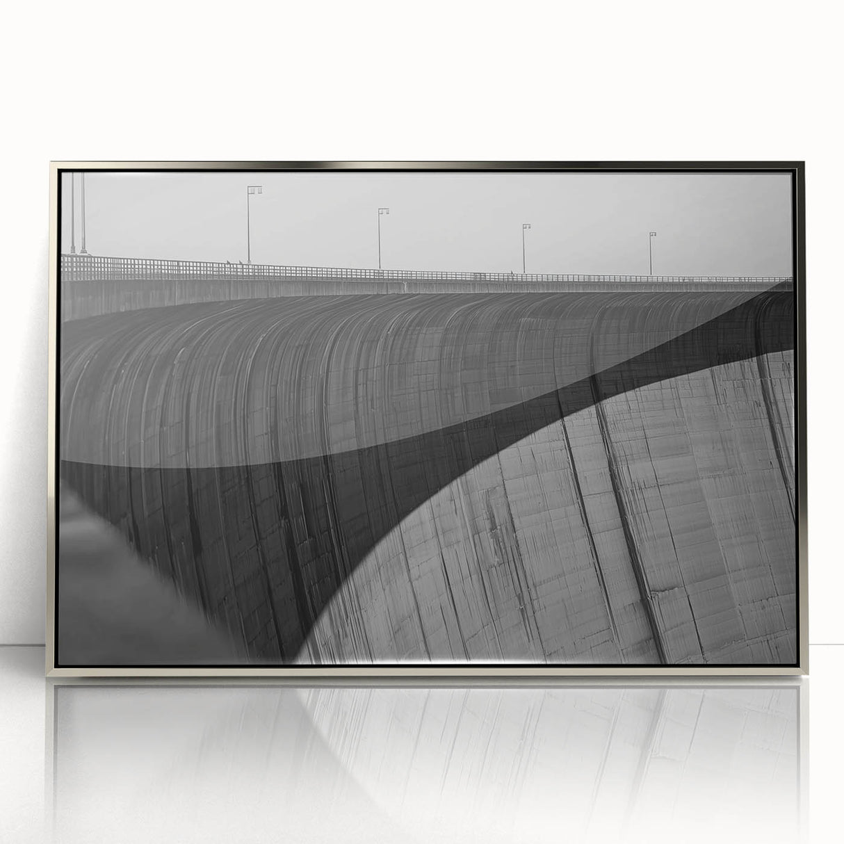 Framed acrylic artwork of a serene landscape bridge, showcasing vibrant colors and intricate details, perfect for enhancing home decor aesthetics.