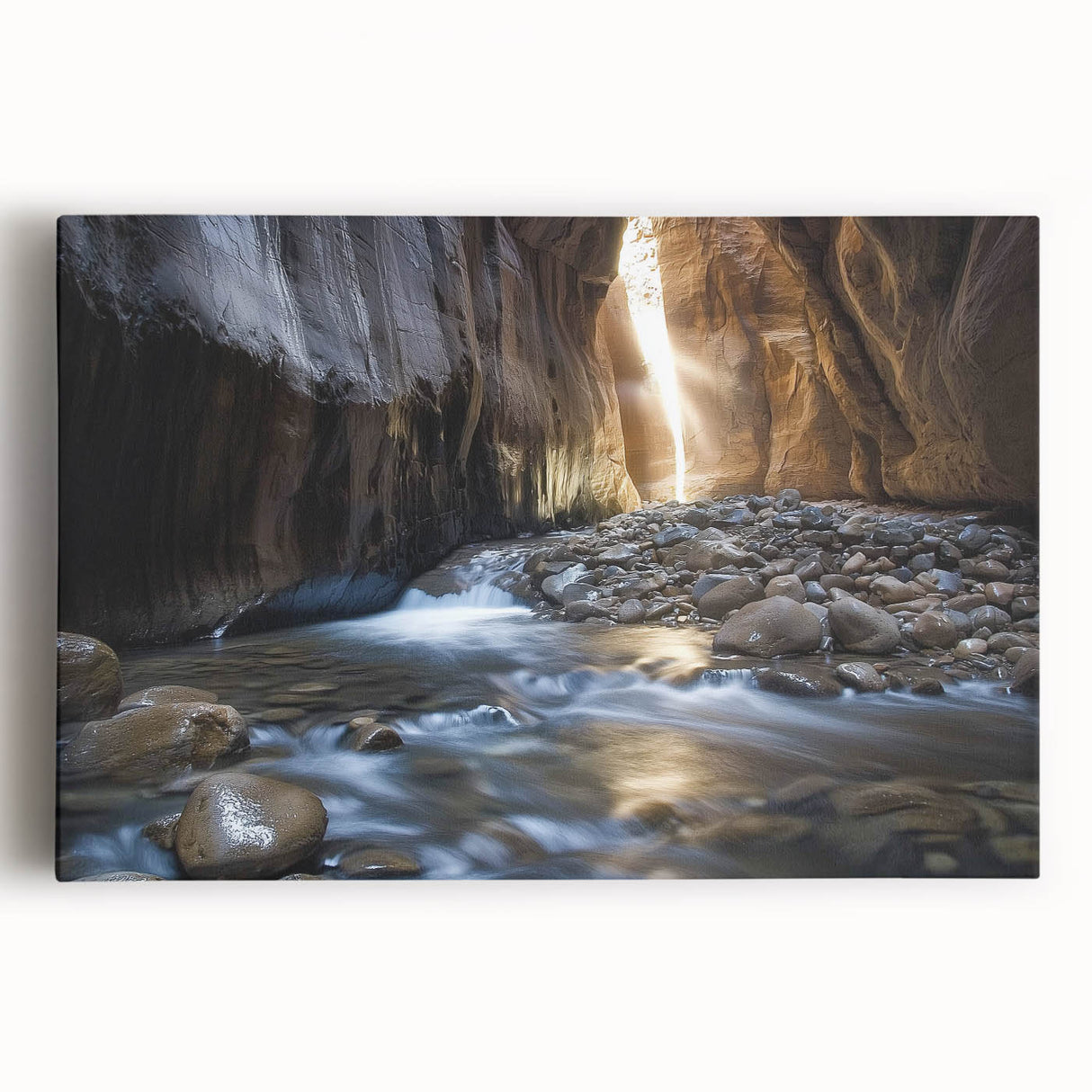 Vibrant landscape canvas print showcasing stunning canyons in rich earthy tones, ideal for enhancing home decor with a natural aesthetic and artistic flair.