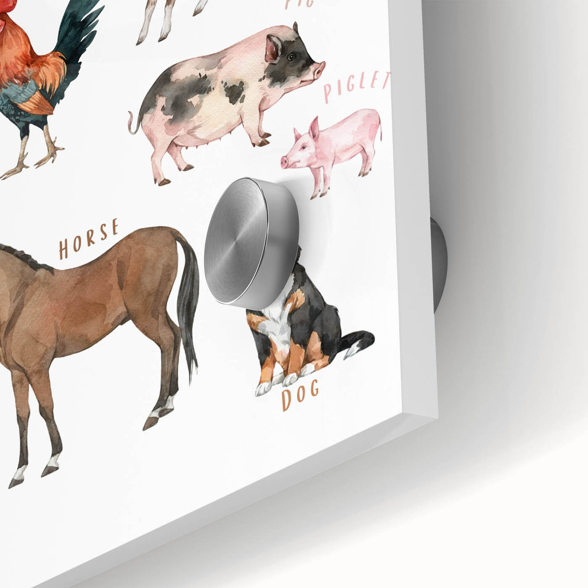 Farm Animals Kids Educational Wall Art - Learning Poster for Classrooms
