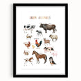 Farm Animals Kids Educational Wall Art - Learning Poster for Classrooms