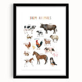 Farm Animals Kids Educational Wall Art - Learning Poster for Classrooms