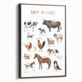 Farm Animals Kids Educational Wall Art - Learning Poster for Classrooms