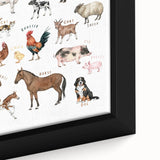 Farm Animals Kids Educational Wall Art - Learning Poster for Classrooms