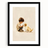Boy and Puppy Nursery Wall Art – Kids Room & Baby Room Decor