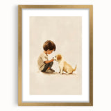 Boy and Puppy Nursery Wall Art – Kids Room & Baby Room Decor