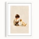 Boy and Puppy Nursery Wall Art – Kids Room & Baby Room Decor