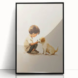 Boy and Puppy Nursery Wall Art – Kids Room & Baby Room Decor