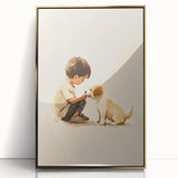 Boy and Puppy Nursery Wall Art – Kids Room & Baby Room Decor