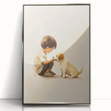 Boy and Puppy Nursery Wall Art – Kids Room & Baby Room Decor
