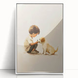 Boy and Puppy Nursery Wall Art – Kids Room & Baby Room Decor