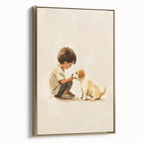 Boy and Puppy Nursery Wall Art – Kids Room & Baby Room Decor