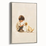 Boy and Puppy Nursery Wall Art – Kids Room & Baby Room Decor