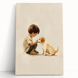 Boy and Puppy Nursery Wall Art – Kids Room & Baby Room Decor