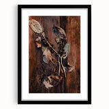 Extra large abstract art print featuring textured fall colors on a black-framed canvas, ideal for living room decor.