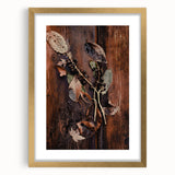 Extra large abstract art print featuring textured autumnal hues on a gold-framed canvas, ideal for living room decor.