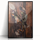 Large abstract wall art depicting autumnal trees in orange and red on a framed acrylic panel.