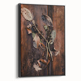 Black and white framed canvas depicting a vintage landscape painting, ideal for bedroom wall art.