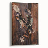 Framed canvas featuring a vintage landscape art painting of an autumnal forest with colorful foliage.