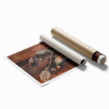 Extra large rolled print depicting vibrant fall foliage in a floral style.