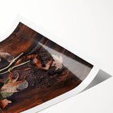 Extra large wall art featuring line art flowers in muted autumnal tones on rolled canvas, ideal for large living room decor.